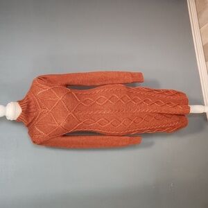 Vintage Victoria's Secret Moda International wool cableknit midi mock ne…